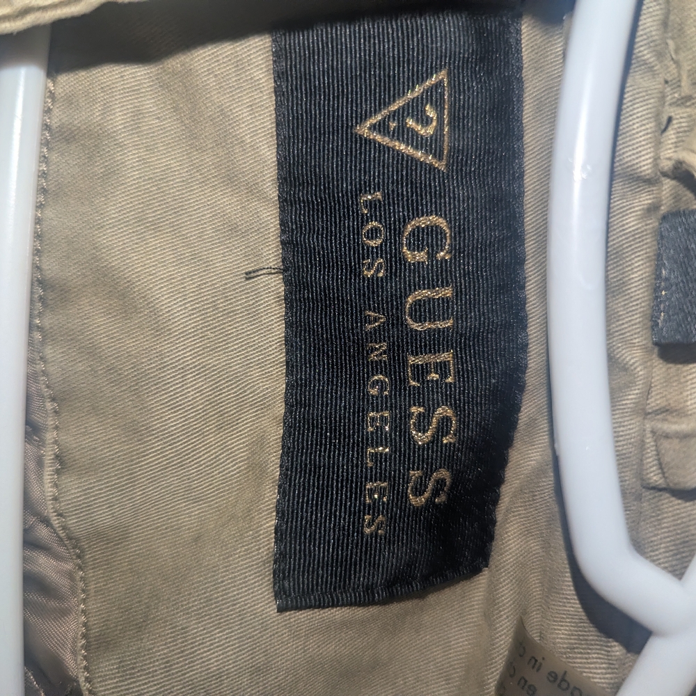 Guess Olive Utility Jacket with Faux Fur Hood - Picture 8 of 10
